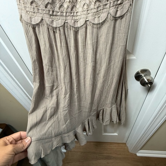 Zenana Outfitters Taupe Lace Backless Dress - Picture 3 of 7